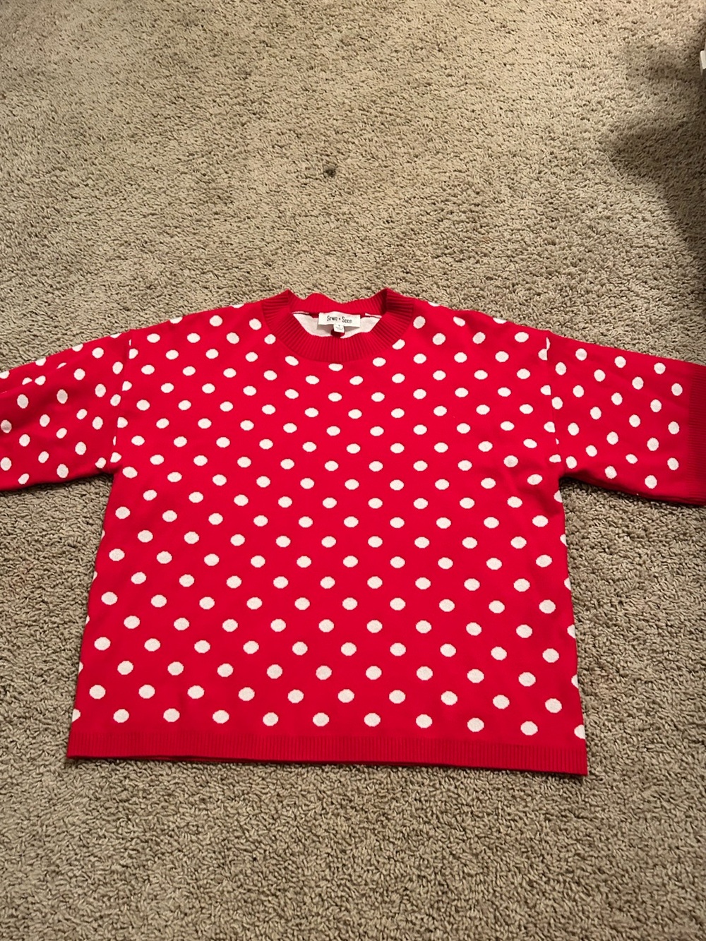 Sewn & Seen polka dot sweater top